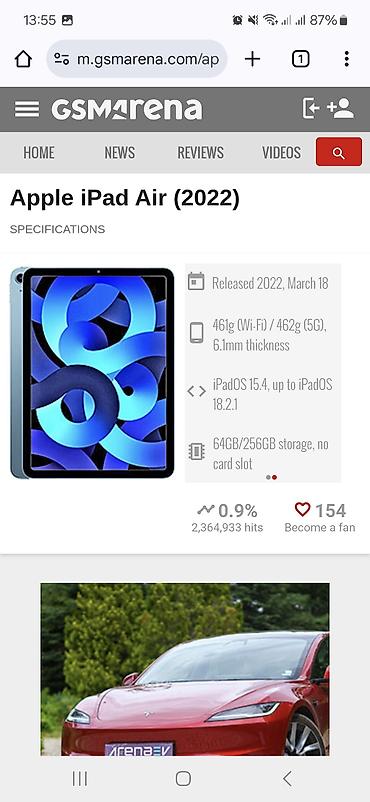Apple iPad: İşlənmiş Apple iPad Air 5 (2022), 10,9", 64 GB, Rayonlara çatdırılma — 17