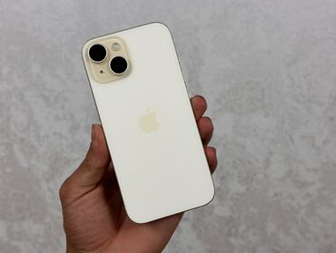женские часы: IPhone 15, Колдонулган, 128 ГБ, Сары, Заряддоочу түзүлүш, Коргоочу айнек, Каптама, 46500 %