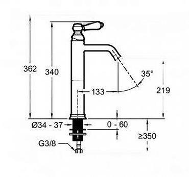 Slavine: Retro slavina za lavabo – Jacob Delafon “Louise”, hrom - Tip — 16