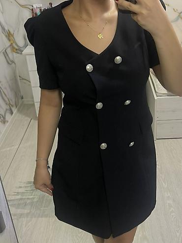 penceler: Qara rəngli, qısa ölçülü, pencək-kleid (blazer dress) model qadın — 1
