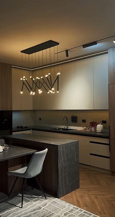 silver kitchen: Современная кухонная гарнитура под заказ - Компоновка: Г‑образная — 2