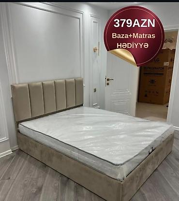 2 nəfərlik çarpayı: Döşəklə birlikdə baza çarpayı dəsti - Ölçü: təxminən 2 nəfərlik — 1
