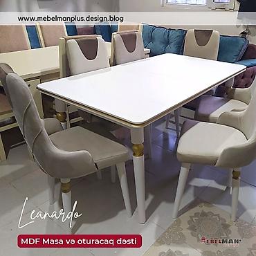 ay: Qonaq otağı üçün, Yeni, Açılan, Dördbucaq masa, 6 stul — 5