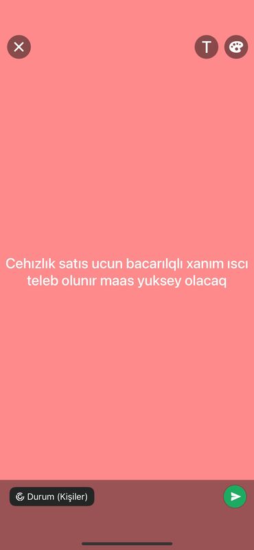 Satış üzrə menecerlər: Satış meneceri tələb olunur, Yalnız qadınlar üçün, 30-45 yaş, 1 ildən az təcrübə, Gündəlik ödəniş