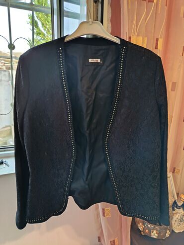 Baş geyimləri: Qadın jaketi – GILDA, ölçü 44 - Rəng: qara - Model: düyməsiz, açıq