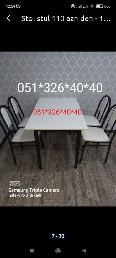 Masa və oturacaq dəstləri: Stol stul Masa destleri Istediyim Rengde Kojadan ve Parcadan Tek-Tek — 24