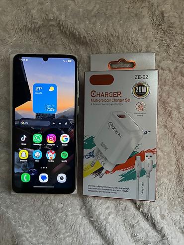 50 azn telfon: Samsung Galaxy A05, 64 GB, rəng - Yaşıl, Face ID — 2