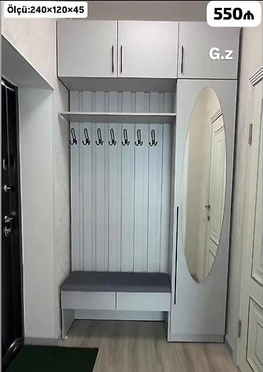kicik skaf: Yeni, 1 qapı, Güzgülü, Boz, Açılan, Düz dolab — 1