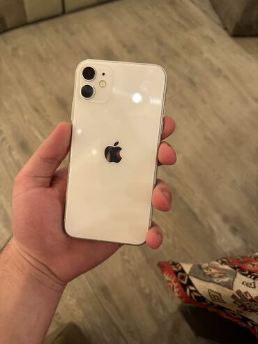 Apple iPhone: IPhone 11, 64 GB, White Titanium, Simsiz şarj, Face ID