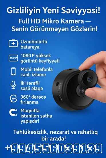 360 camera.az: Diqqet Mini Camera Full HD Sesli Vide çekiliş edir yüksek keyfiyetli