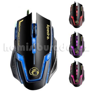 Mauslar: Oyun mausu Apedra A8 Gaming 6D Wired Mouse with 6 Buttons, 3200 DPI