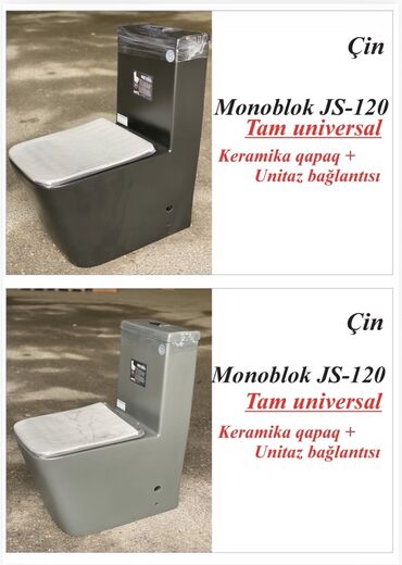 Unitazlar: Monoblok unitazlar – İran istehsalı Model seçimləri: Lira, Matra — 10