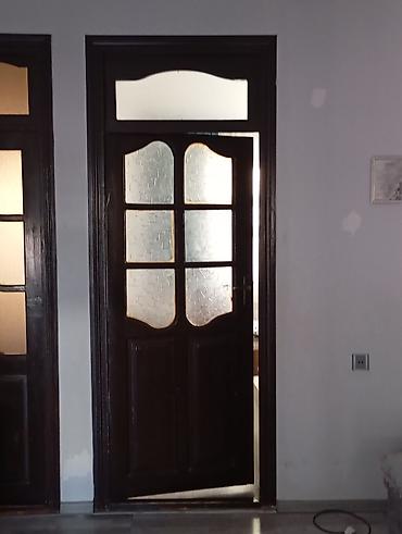 standart qapi olculeri: Ağac qapı – şüşəli klassik dizayn - Material: kütləvi ağac karkas — 1