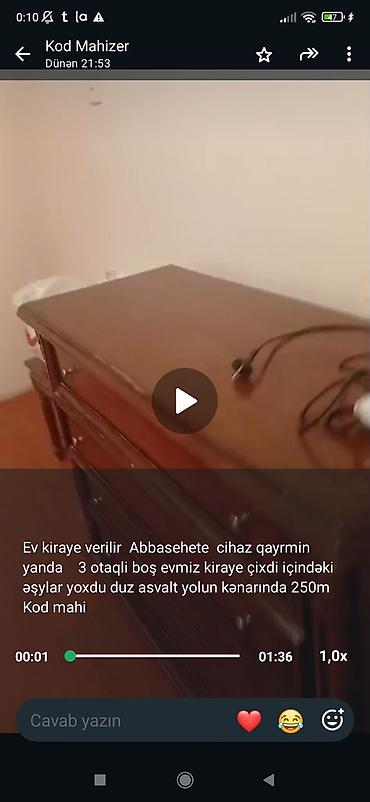 ecemi kirayə ev: Kirayə mənzil – Abbasaheta, Cihaz Qayrımın yanında - 3 otaqlı mənzil — 1