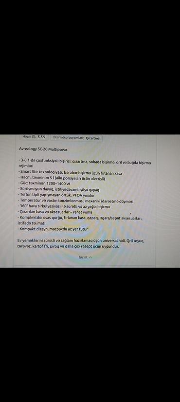 en ucuz utv: Multibişirici 5-5,9 l, İşlənmiş — 1