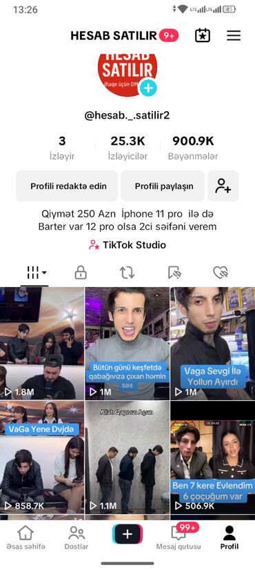 купить готовый бизнес в баку: 25 k liq Tik tok hesabi Tam orginal və aktivdir canli Yayinlara
