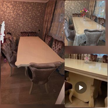 Masa desti endirimlə 550₼ təcili satılır ‼️ 8stulu var 210*110 boyuk