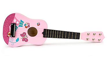 tech komplet: Drvena gitara za decu sa metalnim žicama – pink (ECO TOYS) Šifra: FO18 — 2