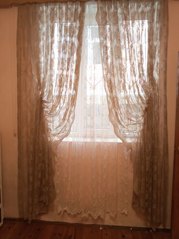 Pərdə və tüllər: İşlənmiş, Pərdə, rəng - Çəhrayı, Pulsuz çatdırılma — 1