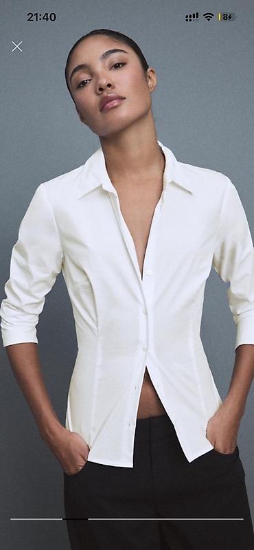 stradivarius xs: Stradivarius qadın köynəyi - Rəng: ağ - Ölçü: M (etiketlidir) — 2