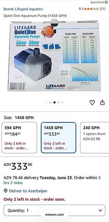 Nasoslar: Lifegard Quiet One Aquarium Pump – Model 5000 / 6000 - Akvarium — 7