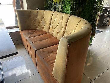 Sifarişlə restoran divanları: Künc divan, Taxta — 11