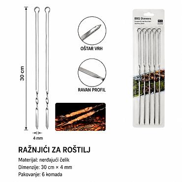 KMT Roštilj ražnjići 2408028 Praktičan set metalnih ražnjića za