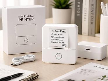 Printer və kseroks aparatları: Mini portable printer Mini Portable Printer – Kompakt və Praktik — 1