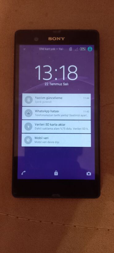 sony telefon: Sony Xperia Z, rəng - Qara