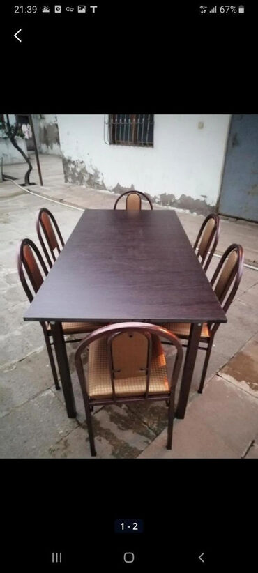 kuxna stol stul satilir: Mətbəx üçün, Qonaq otağı üçün, Yeni, Açılan, Dördbucaq masa, 6 stul, Azərbaycan