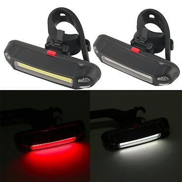 velosiped isiqlari: USB ilə şarj olunan velosiped arxa işığı - Yüksək parlaqlıqlı LED/COB — 6