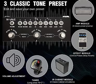 gitara capo: 🎸 M-VAVE Cube Baby Gitara Multiefekt Prosessor Pedalı Elektro gitara — 4