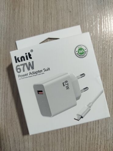 Зарядкалар: Fast charger knit kt- 009 на 67w 
новый в упаковке (оригинал)

900 сом