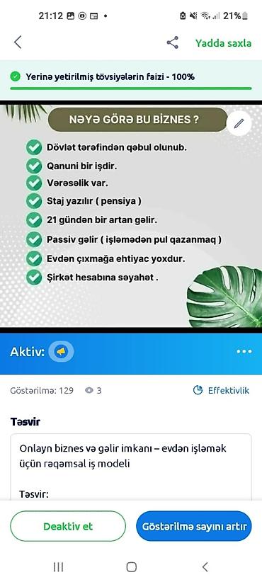 Готовый бизнес: Onlayn biznes və gəlir imkanı – evdən işləmək üçün rəqəmsal iş modeli — 1