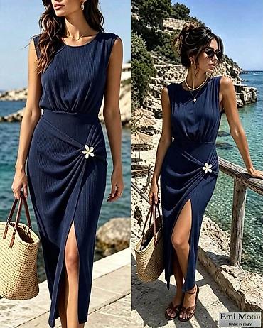 Haljine: Elegantna midi letnja haljina Emi Moda – Made in Italy - Kroj: bez — 11