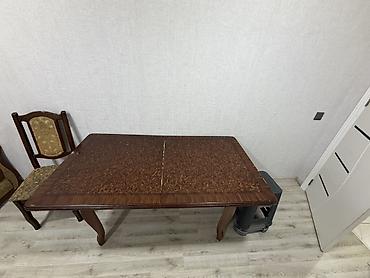 konputer stolu: Taxta yemək/ziyafət masası - Material: tam ağac konstruksiya, tünd — 3
