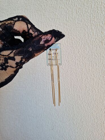 Sırğalar: Sırğa, Sarı qızıl, 585 Əyar, 3 g, Ünvandan götürmə — 11