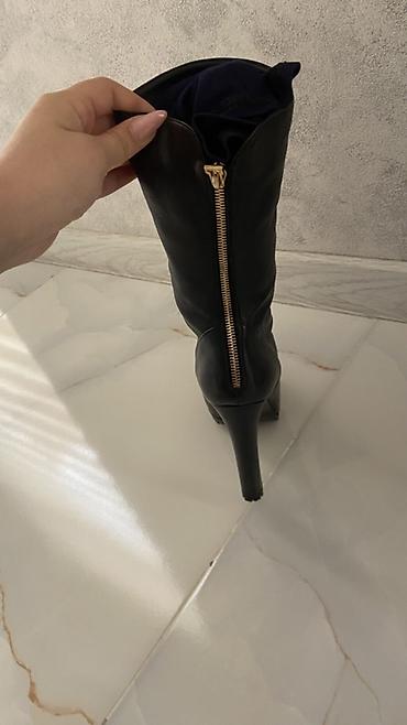 Сапоги: Сапоги, YSL, Размер: 37.5, цвет - Черный, Б/у — 2