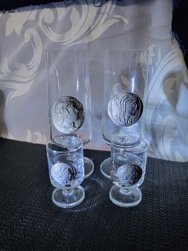 Čaše: Case nove za pivo i zestoko pice Zinnmunsen Nemacka 70,80te. Set za — 2