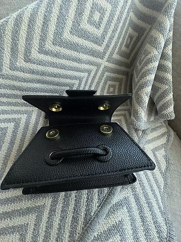 Çantalar: Qara mini dəri çanta - Material: teksturalı (qozalı) süni/dəri — 2