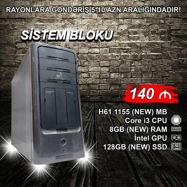 çanta: Ofis üçün Kompüterlər "Super Power DDR3 H61 1155 Core i3 2130” ⭐Tək