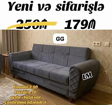 Qonaq otağı üçün komfortlu açılan divan - Model: Yumşaq parça lalafo.az -da Qonaq otağı üçün komfortlu açılan divan - Model: Yumşaq parça