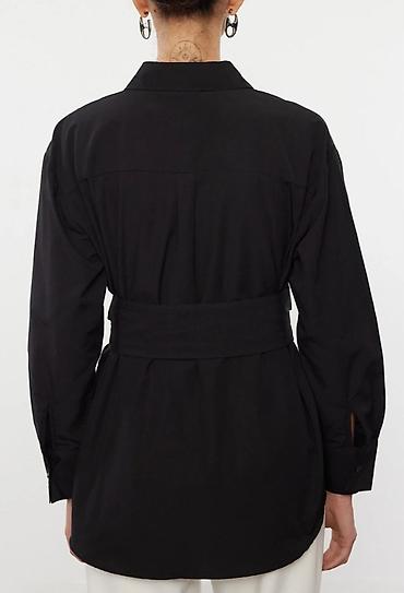 koynəylər: 👕 Qara kəmərli oversize qadın köynəyi – ikili kəmər modeli {40dan 48 — 6