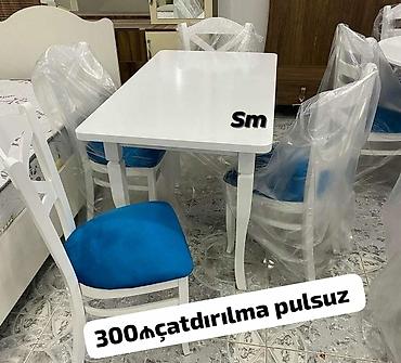 Ev və bağ: Mətbəx üçün, Yeni, Açılmayan, Dördbucaq masa, 4 stul — 4
