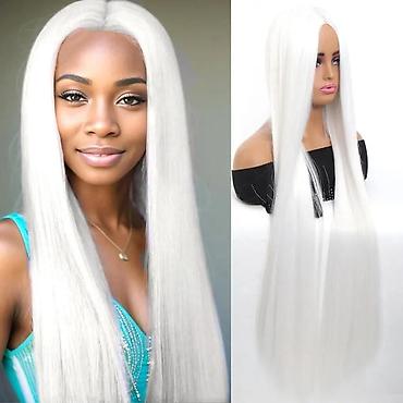 Perike i klipse: Duga ravna perika u boji pastelno roze Dužina 100cm. - Tip — 21