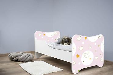 garaže: Dečiji krevet za devojčice 160×80 cm – Happy Kitty Kitty (Šifra — 1