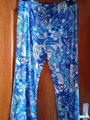 mona pantalone: Ženske široke pantalone sa živopisnim printom - Model: lagane, ravne — 1