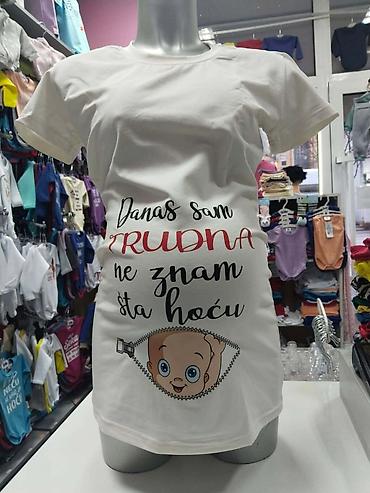 Majice kratkih rukava: Majice za trudnice sa štampom. Bele pamučne majice kratkih rukava sa — 14