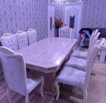 işlənmiş stul: Dördbucaq masa, Qonaq otağı üçün, 6 nəfər, Açılmayan, Azərbaycan