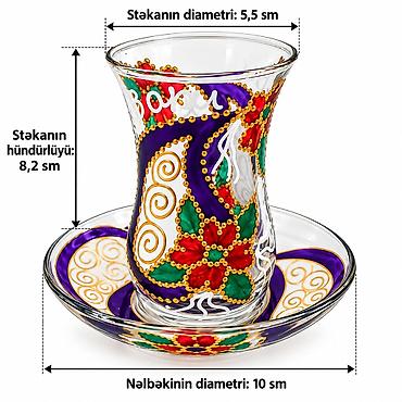 sirincay stekanlari: Çay dəsti, Şüşə, 6 nəfərlik, Türkiyə — 2